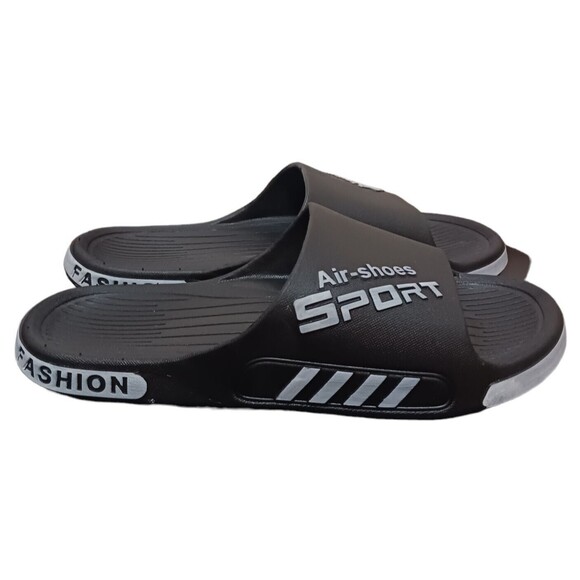 Non Slip-SPORT(Shower/Bedroom/Outdoor)-(Slippers)-(Black)-(Size 10.5)-(New)-$25 - Picture 2 of 6